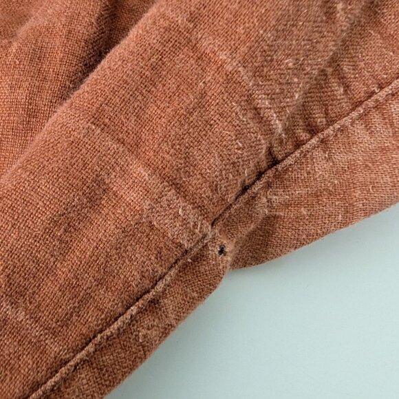 Garnet Hill Classic Linen Trousers Womens Petite Size 12 Brown Rust Pants - Picture 9 of 15